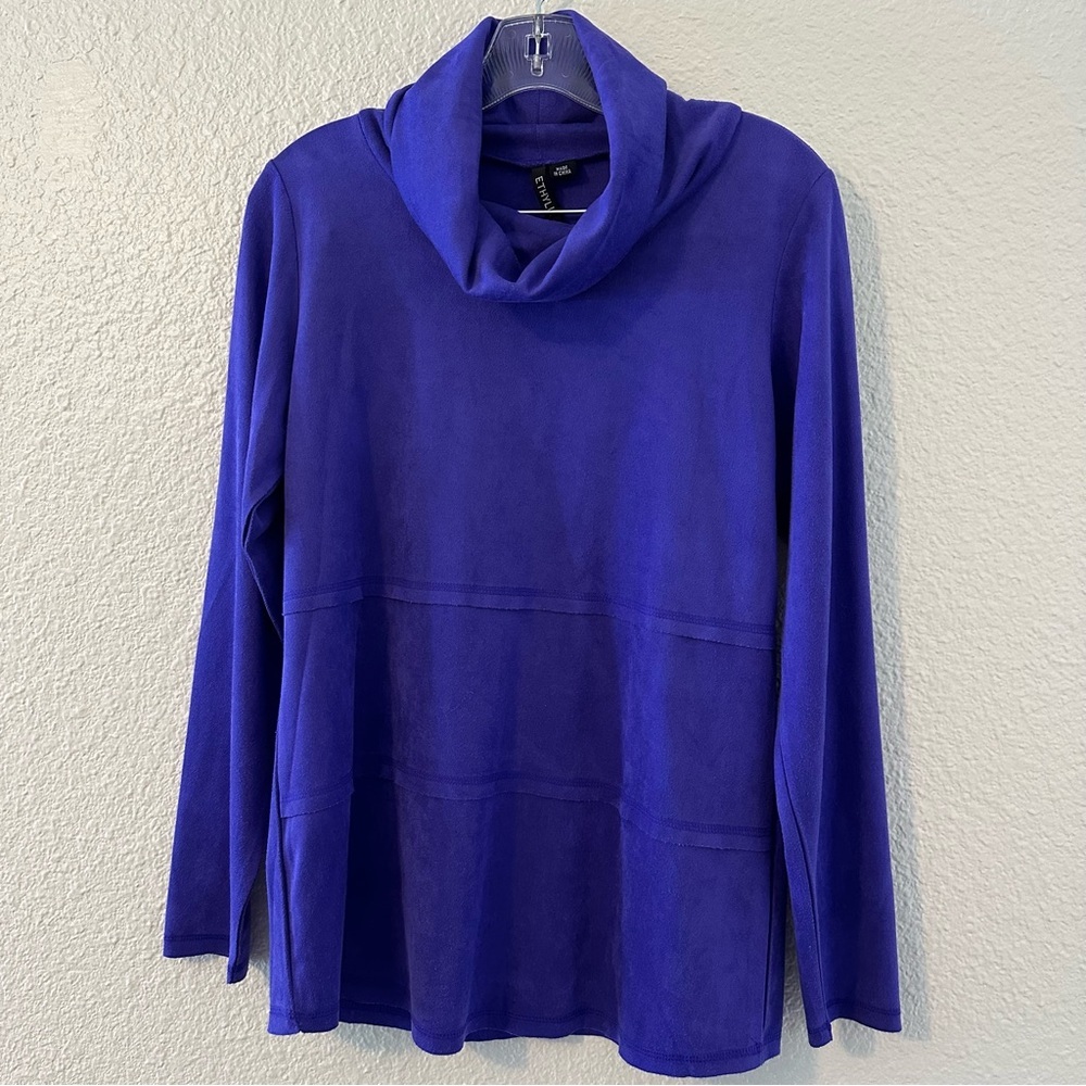 Ethyl Sueded Purple Cowl Neck Women’s Blouse